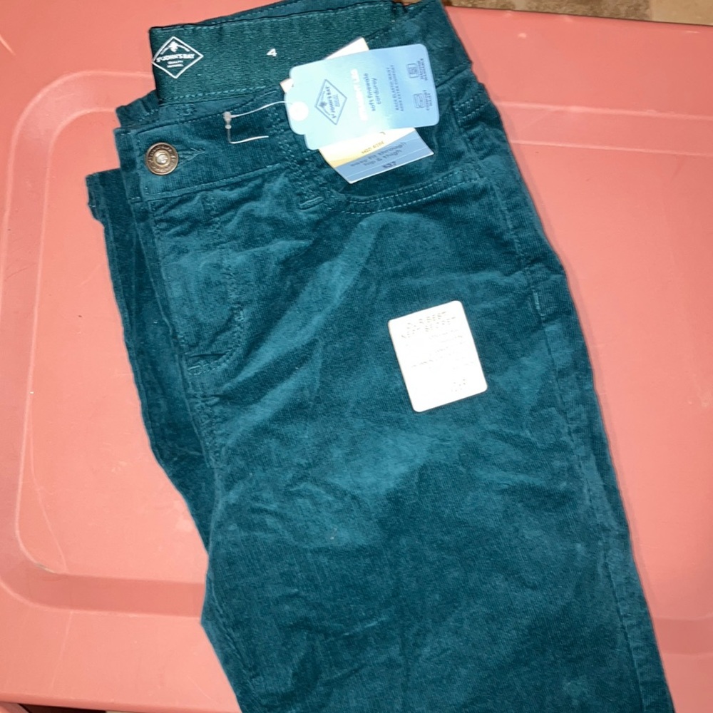 Corduroy teal pants